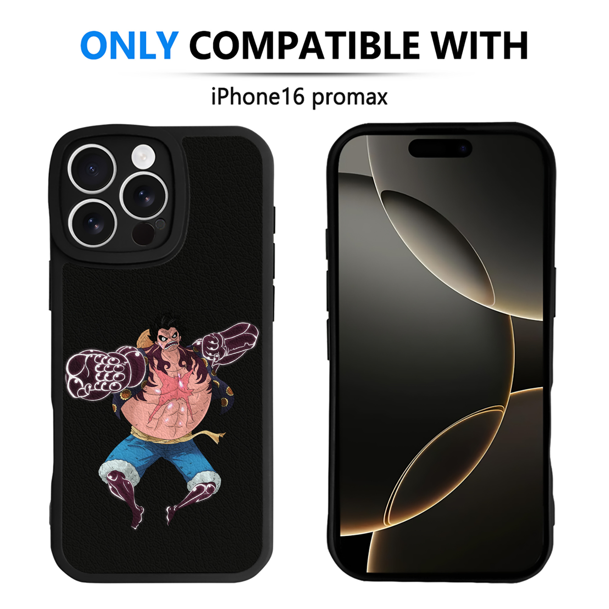 （画像用） ワンピース モンキー・D・ルフィ ONE PIECE Monkey D. Luffy 【iPhone 16シリーズ対応】シリコンスマホケース（レザー調） 材質：シリコン